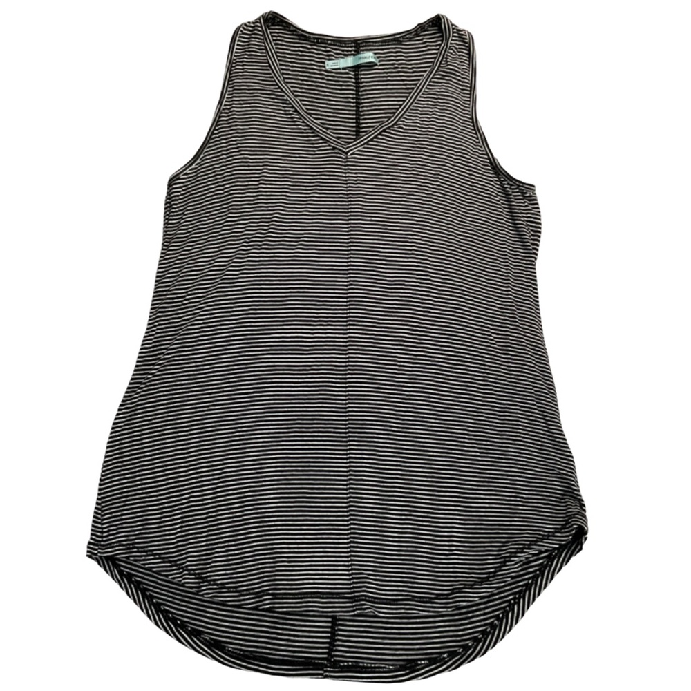 Maurices Women's Black with White Stripes Tank Top